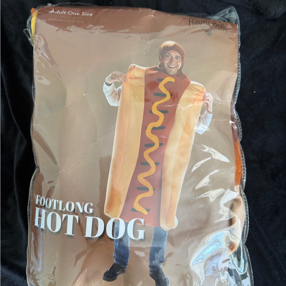 Footlong Hot Dog Costume - Brown & Yellow